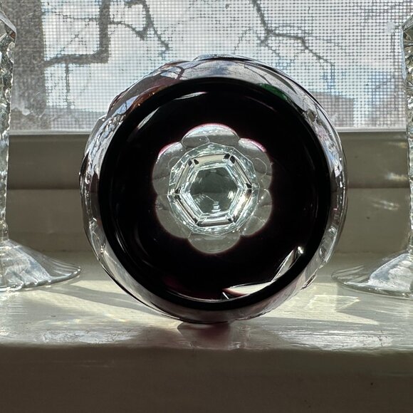 Set of 6 AJKA bohemian crystal cut to clear cordial small wine glasses NEW - Picture 5 of 10